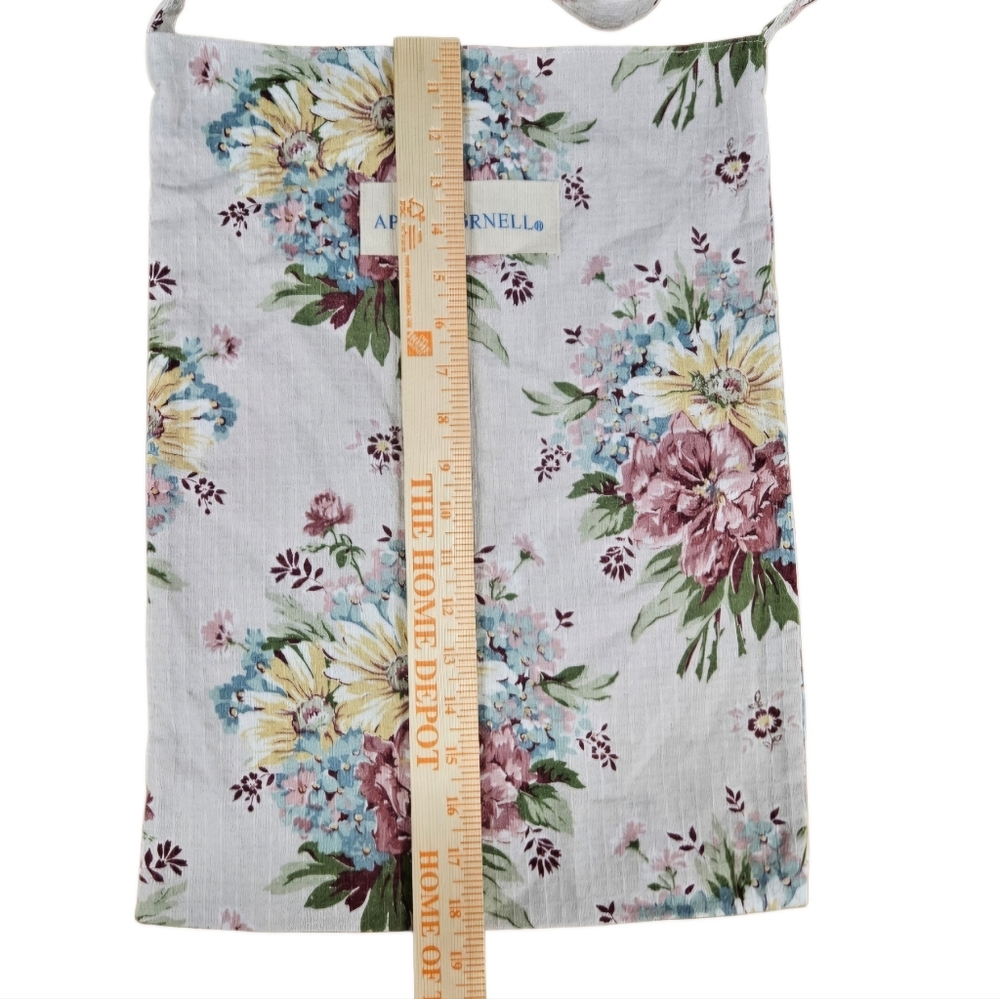 April Cornell Floral Tote Bag Shopping Gardening Sack Market White With Flowers - Picture 6 of 9